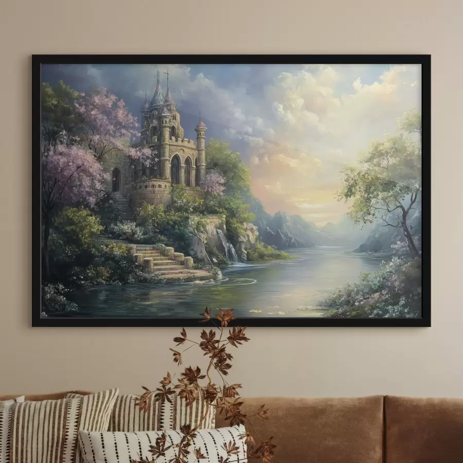 carta da parati Castello in riva al lago nr. f44329