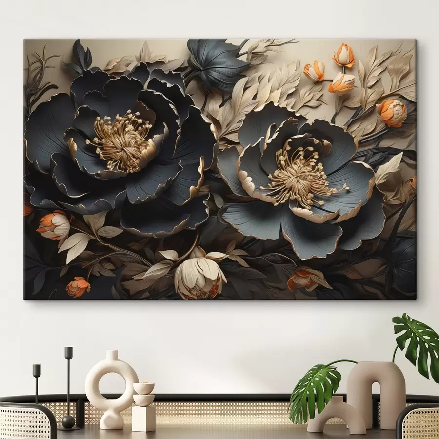 carta da parati Grandi fiori scuri nr. s44378