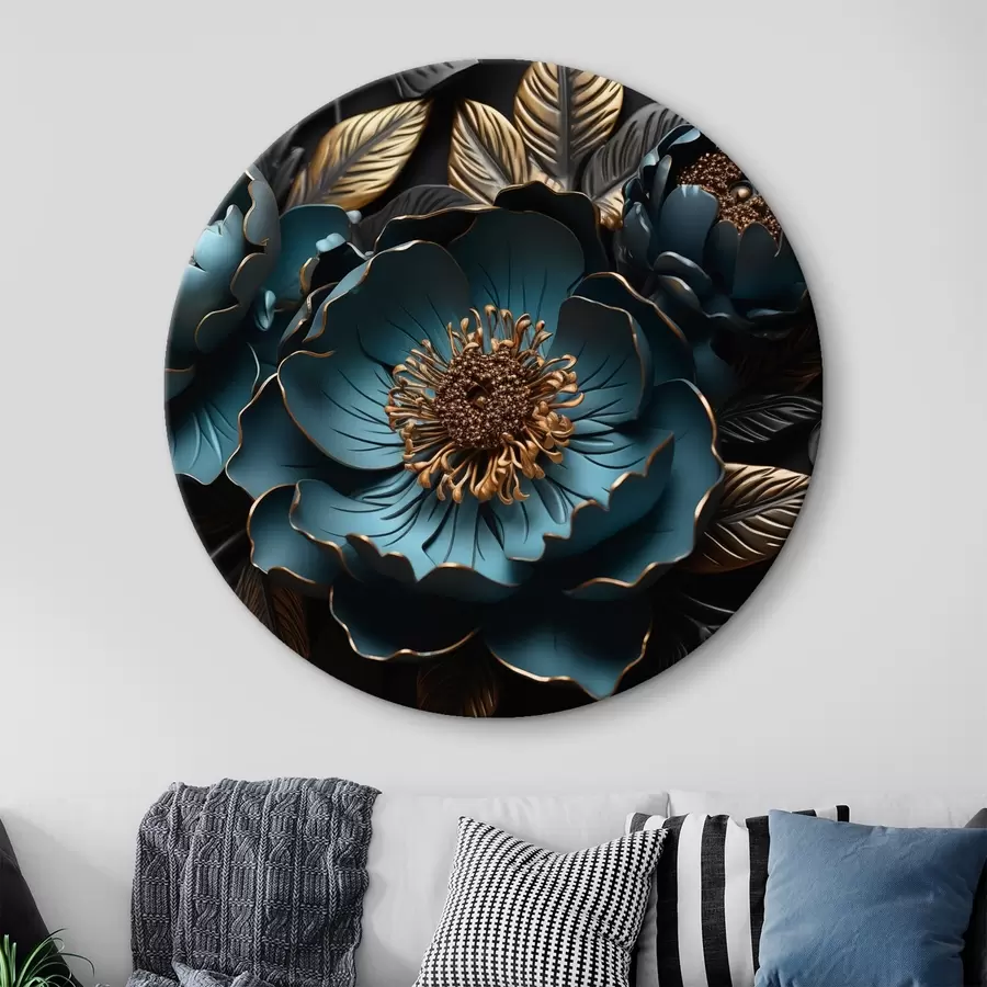 carta da parati Grandi fiori blu nr. r44370