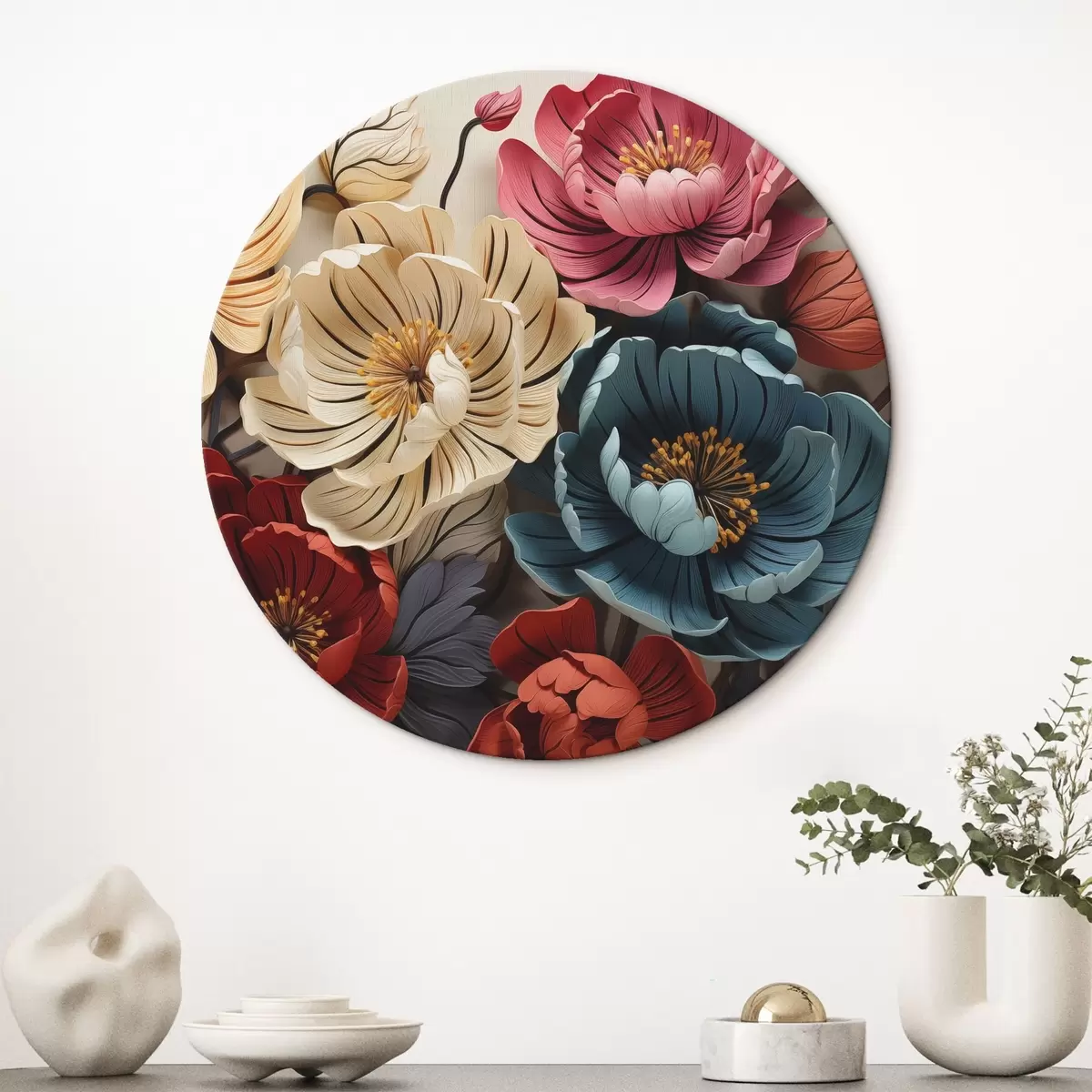 Quadri rotondi Fiori luminosi r44375