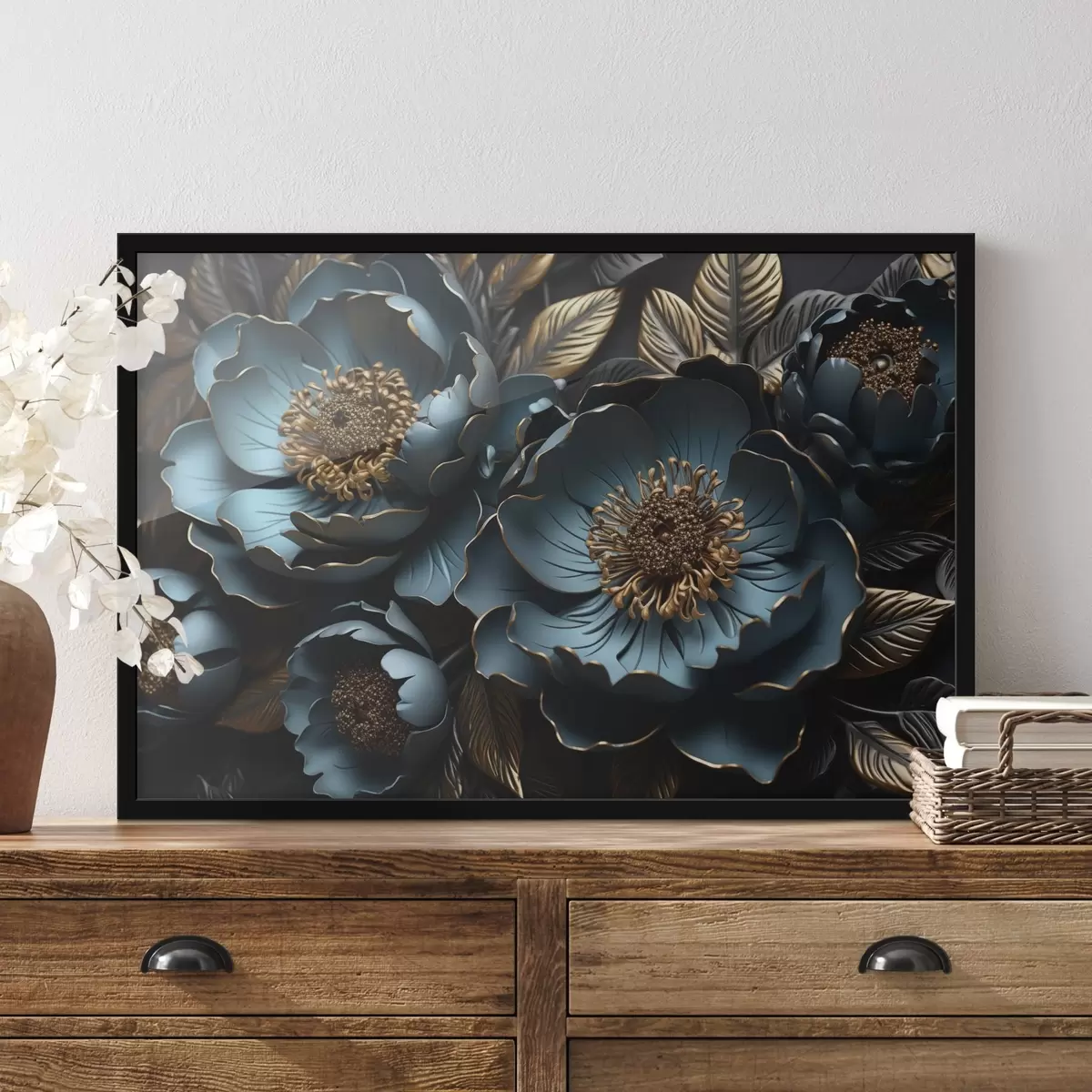Poster Grandi fiori blu f44370
