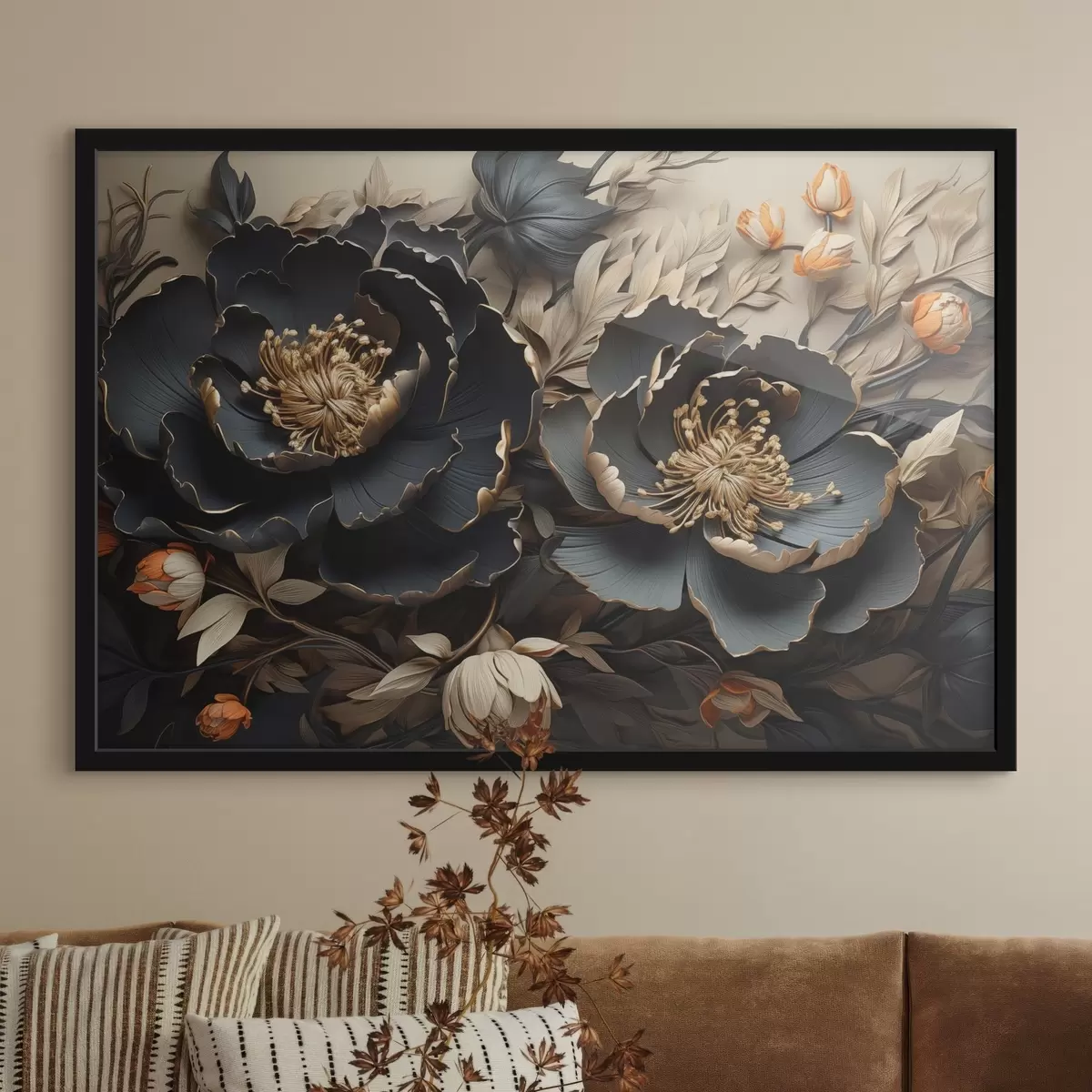 Poster Grandi fiori scuri f44378
