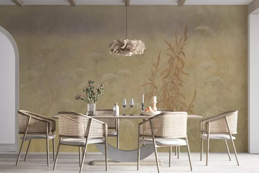 Carta da parati nature Campo acquerellato 