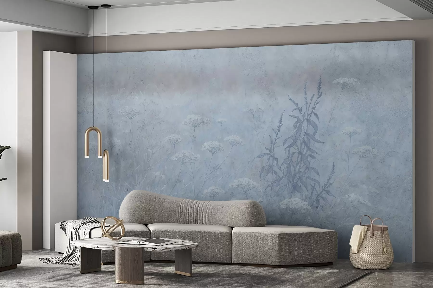 Carta da parati nature Campo acquerellato 