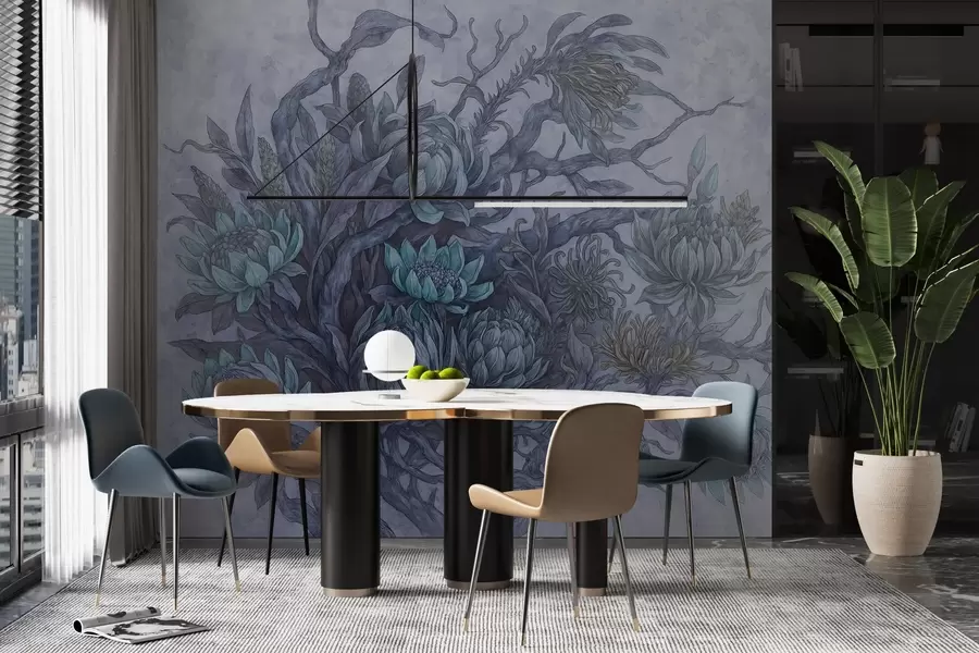 Carta da parati Floreale Fiori stravaganti n. w03975v1