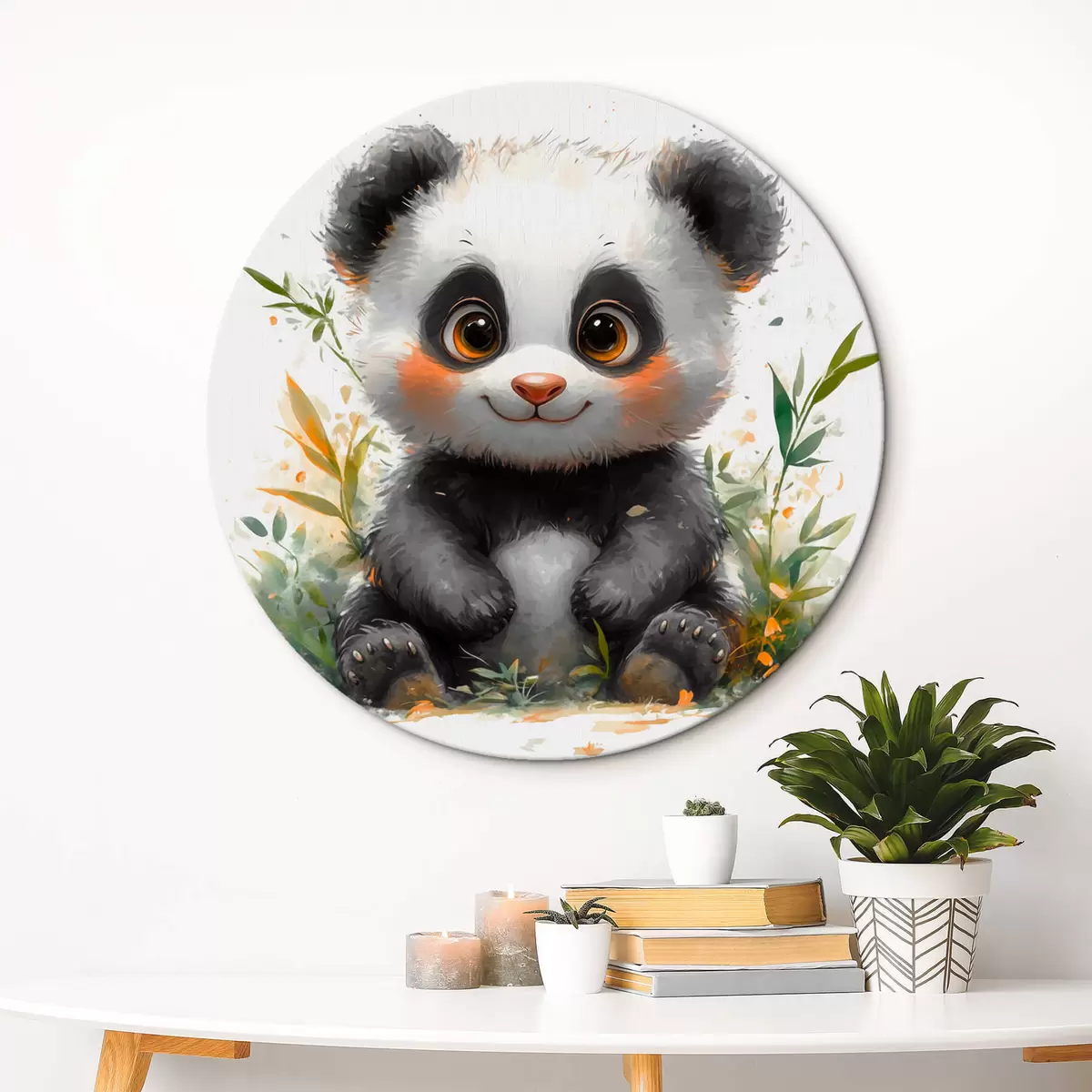 Quadri rotondi Un simpatico panda r44362
