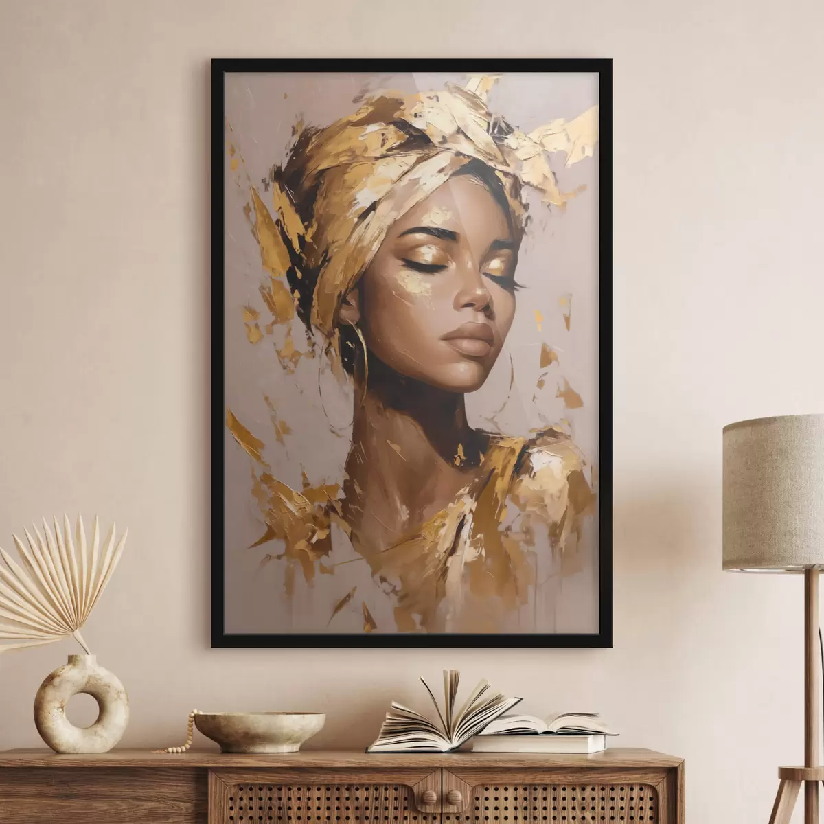 Poster Una bella donna elegante, che indossa una fascia per la testa f44368