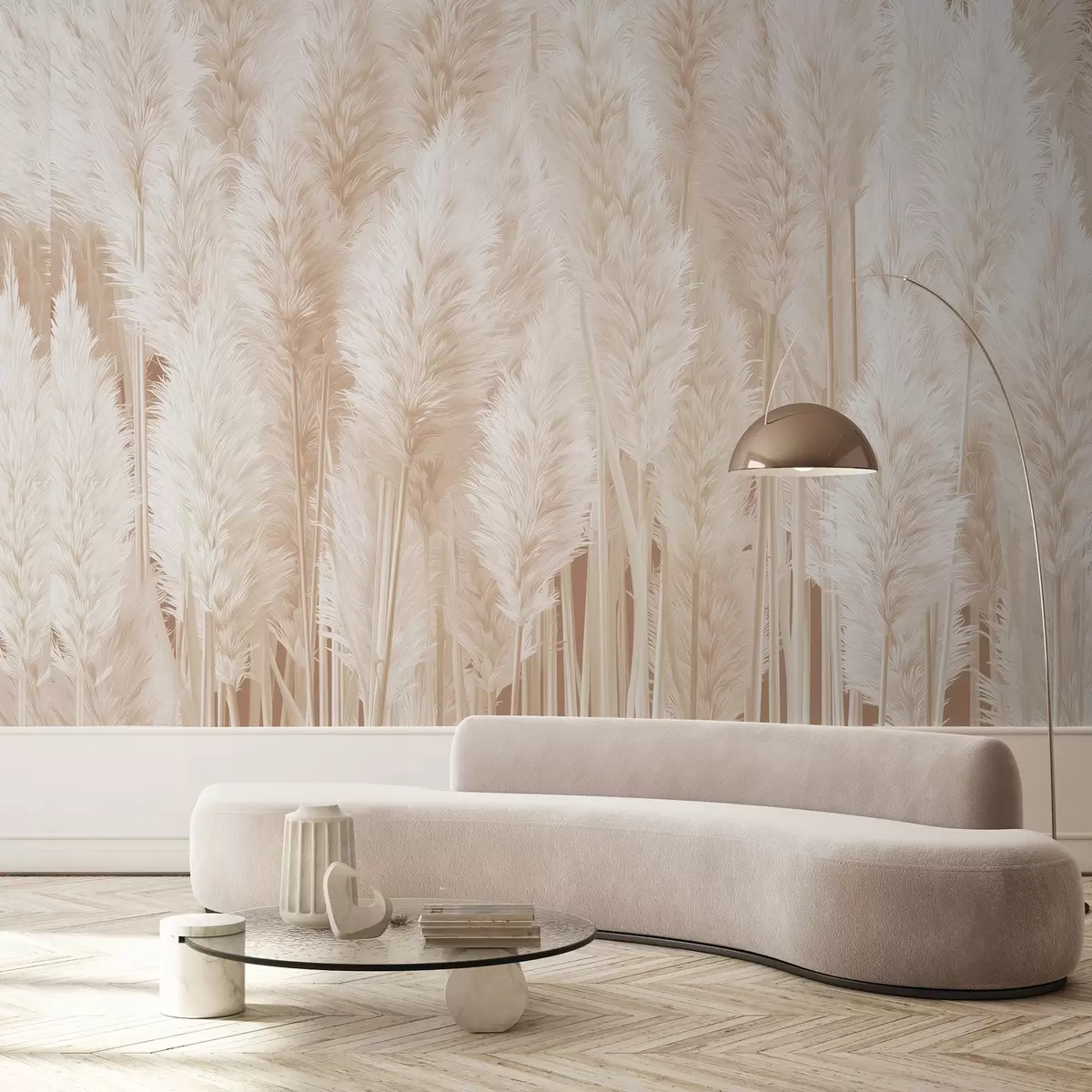 carta da parati Erba della pampa nei toni del beige nr. w09126