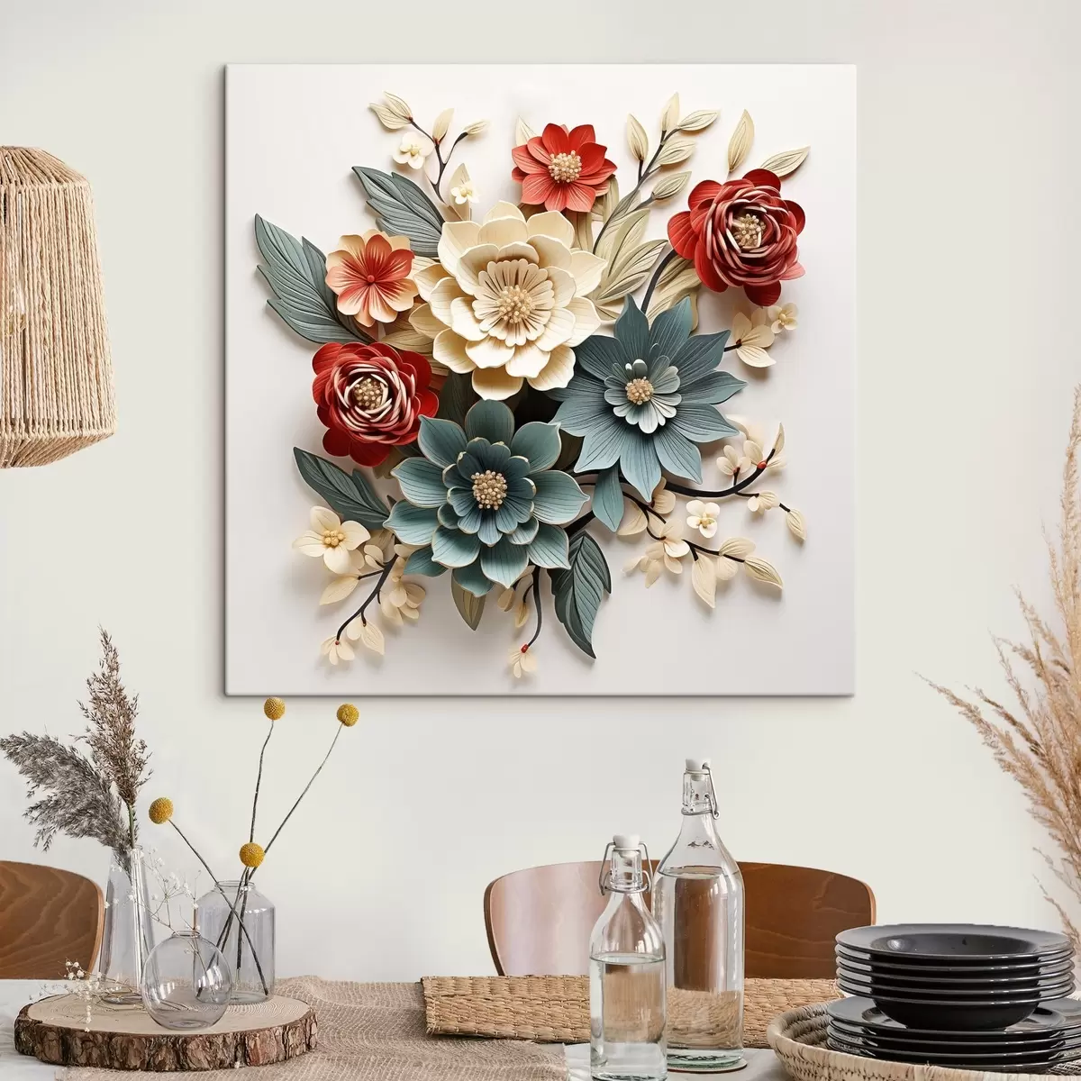 carta da parati Composizione floreale 3D luminosa e voluminosa nr. s44338