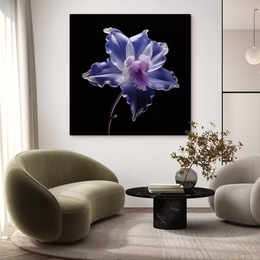 carta da parati Petali traslucidi con venature su sfondo nero nr. s44347