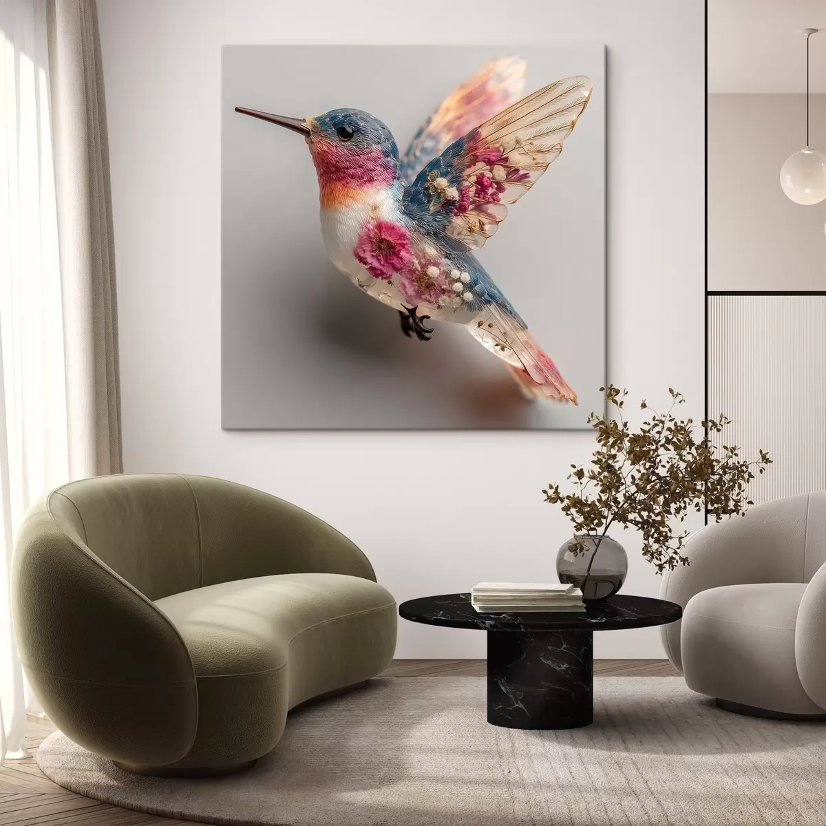 carta da parati Leggerezza cristallina con un cuore floreale nr. s44353