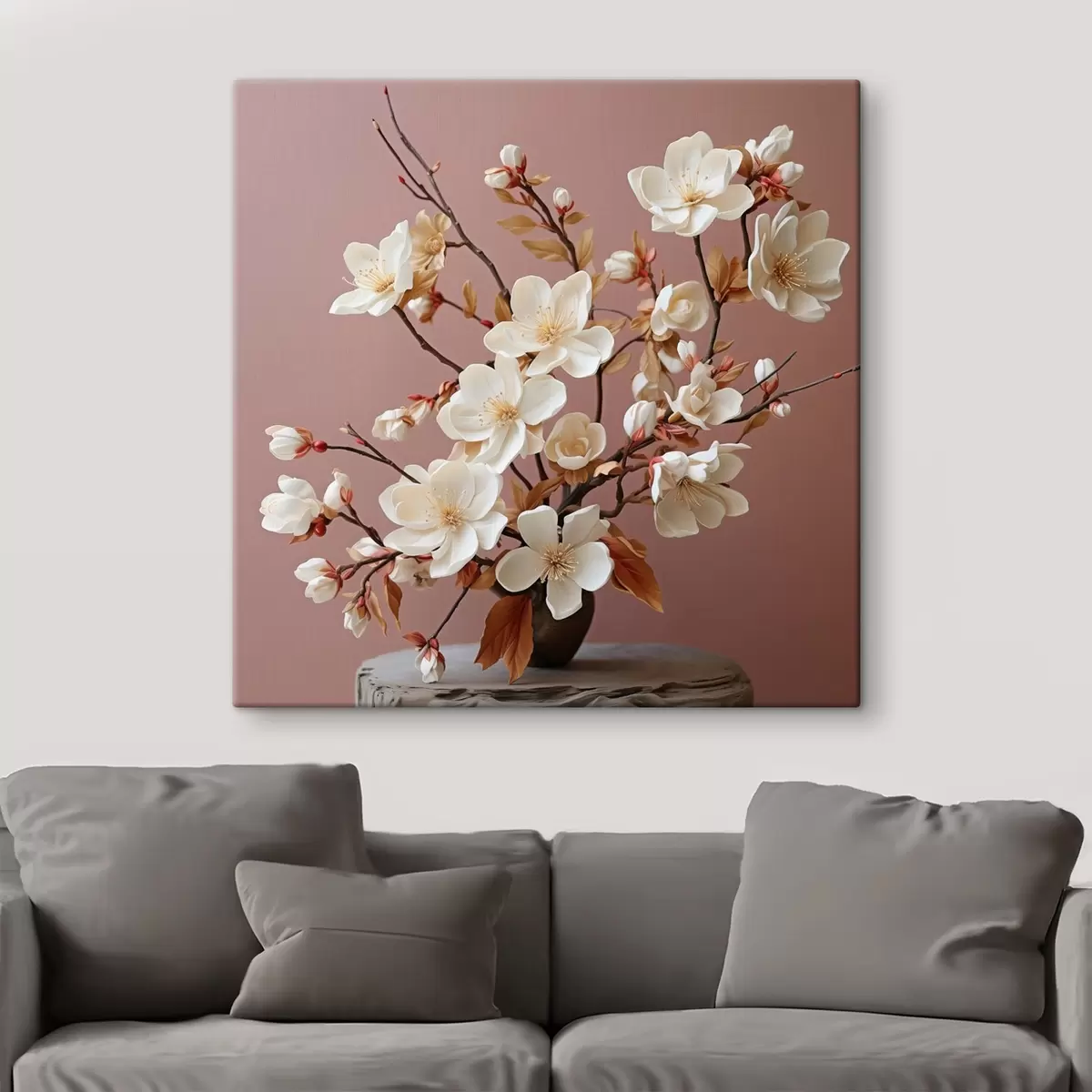 carta da parati Tenerezza pastello di magnolia su sfondo rosa nr. s44357
