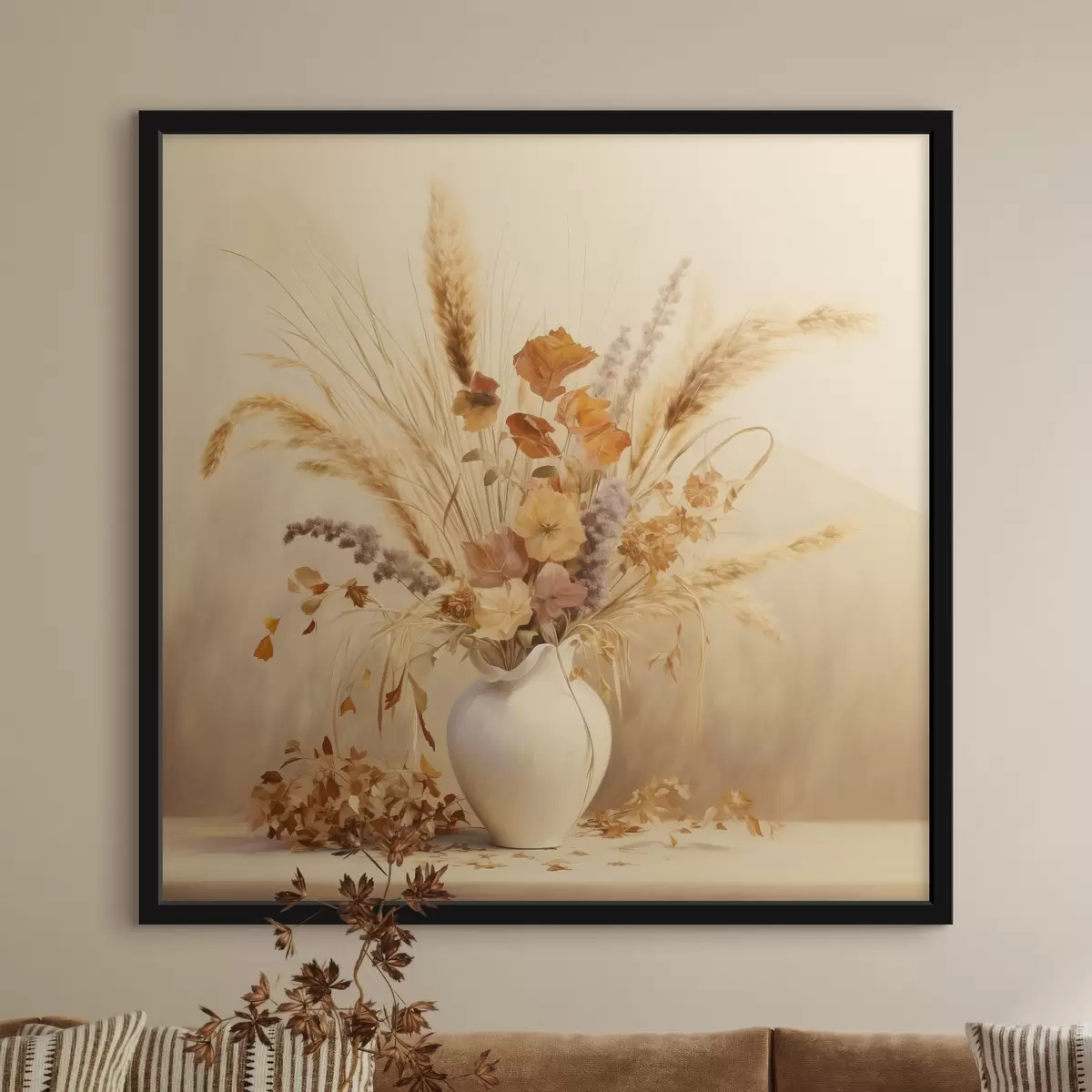 Poster Sinfonia pastello di fiori secchi f44336