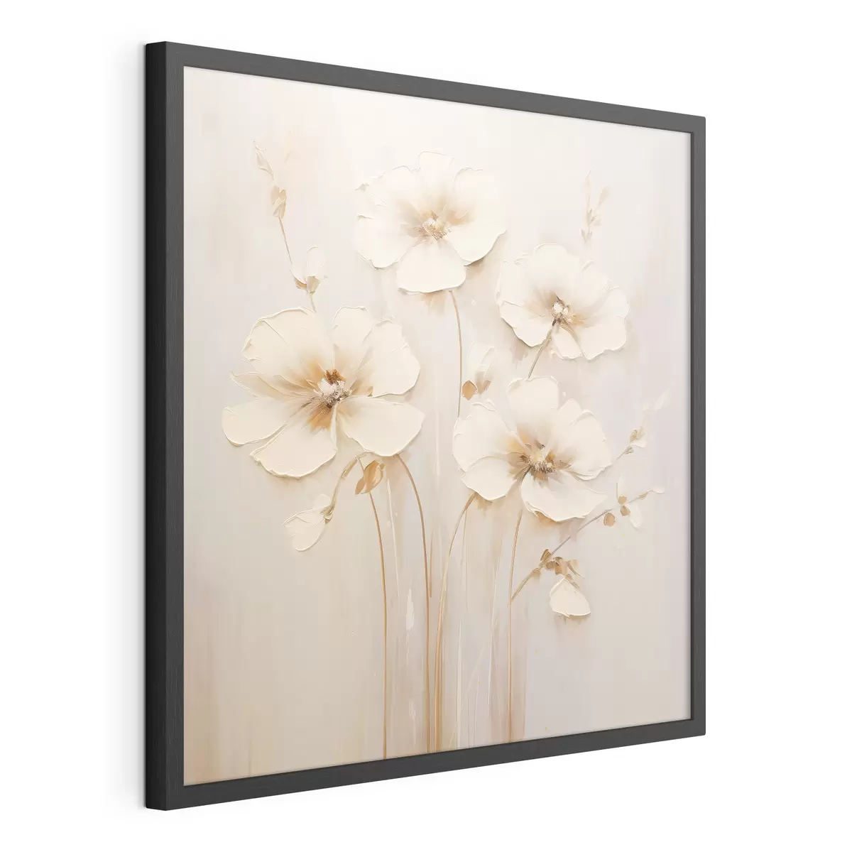Poster Fiori beige con petali voluminosi in tonalità pastello f44337