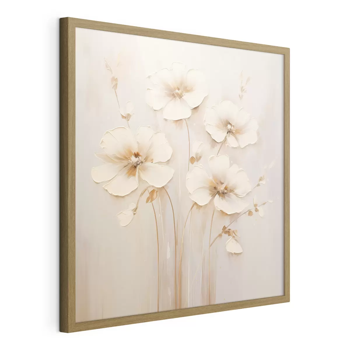 Poster Fiori beige con petali voluminosi in tonalità pastello f44337