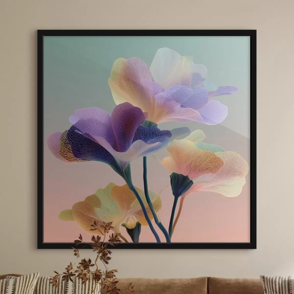 Poster -Fiori traslucidi con delicate venature f44350