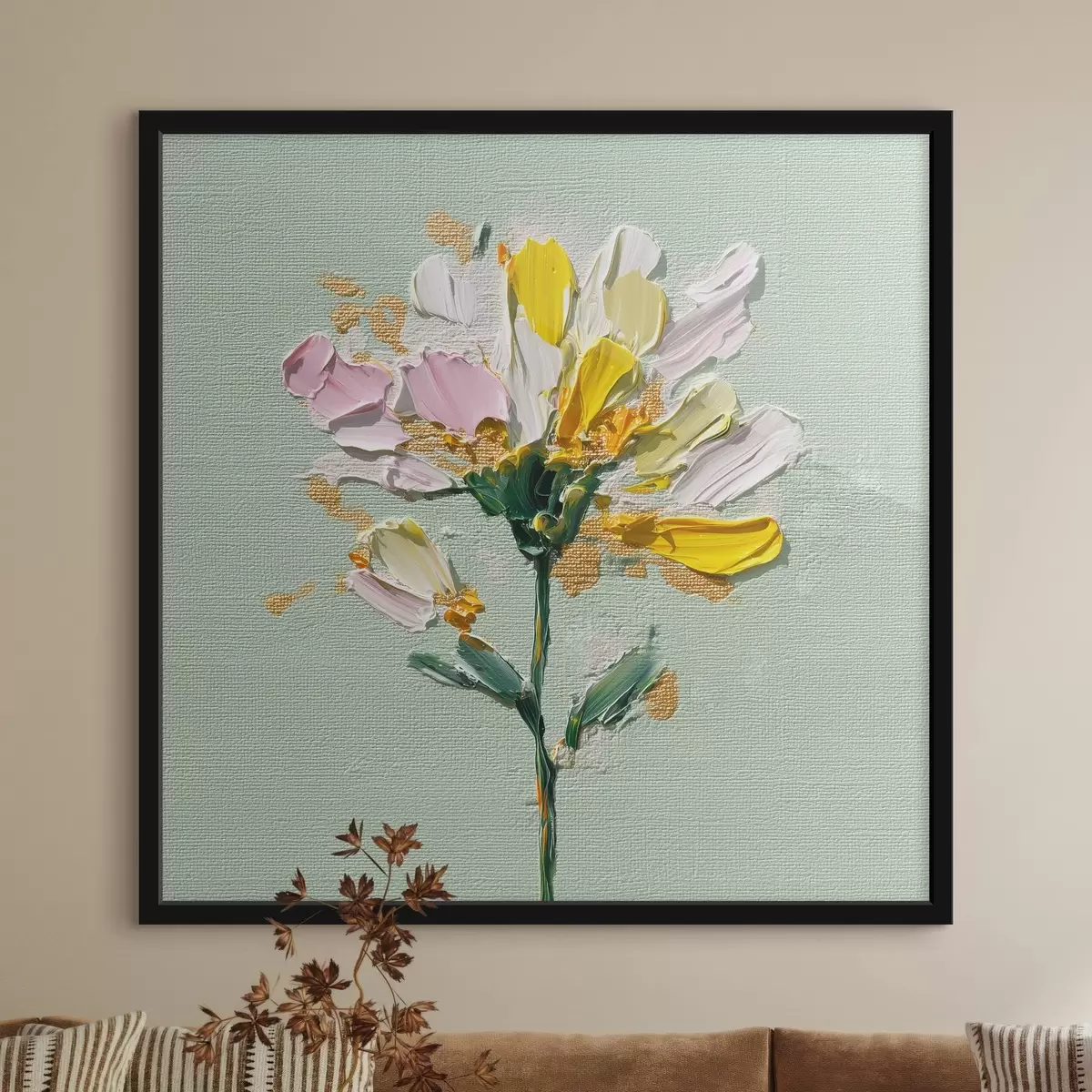 Poster Bouquet solare su sfondo menta f44354