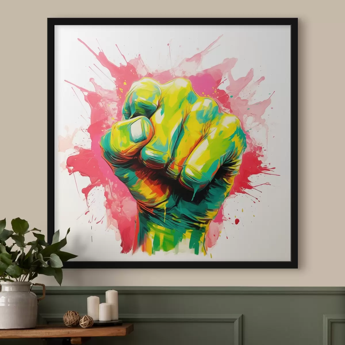 Poster Pugno intriso di colore f44355