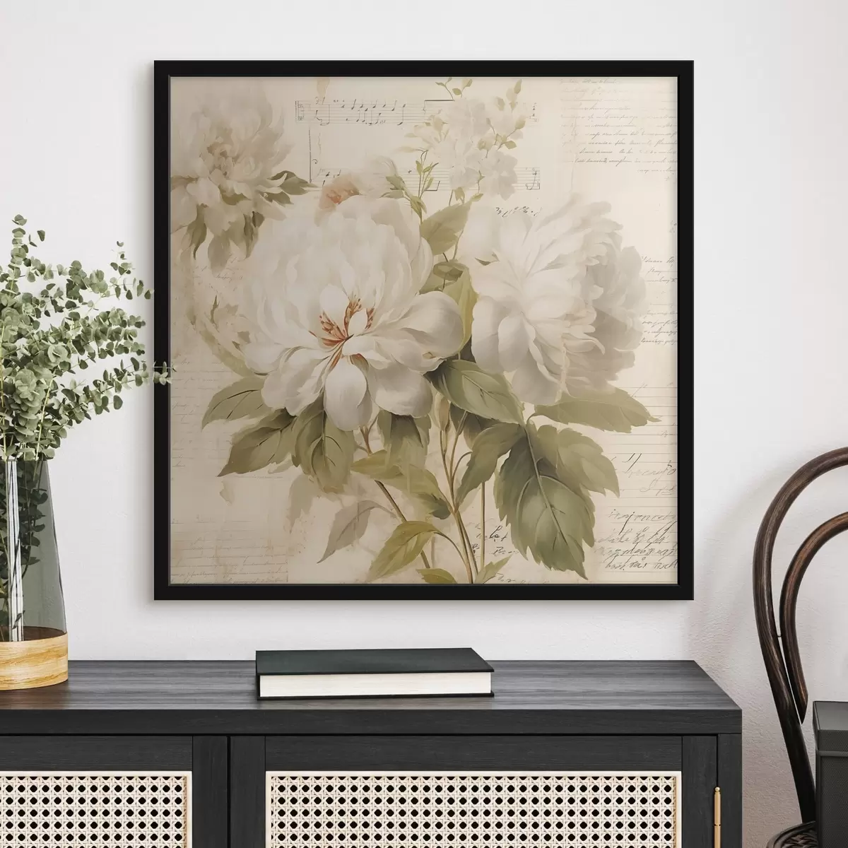 Poster Il profumo di vecchie melodie e peonie f44359