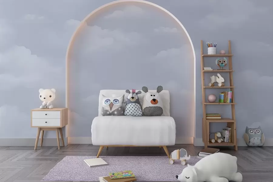 Carta da parati Cielo Nuvole blu in tecnica acquerello leggero n. w03994v1