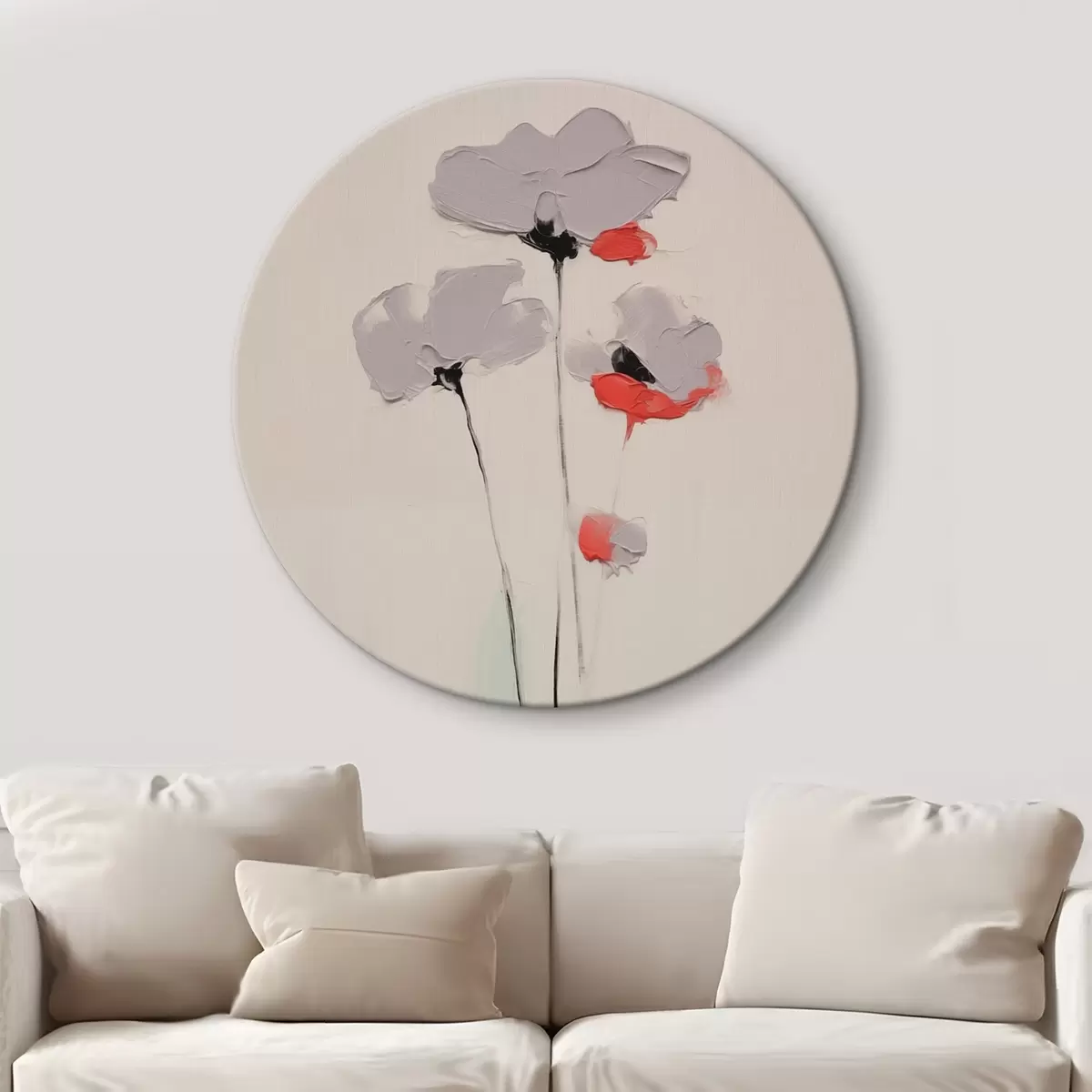 Quadri rotondi Fiori astratti r44419