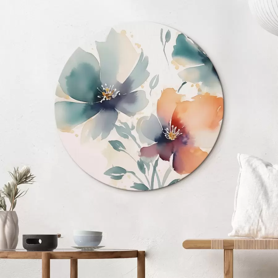 carta da parati Fiori ad imitazione dell'acquerello nr. r44424