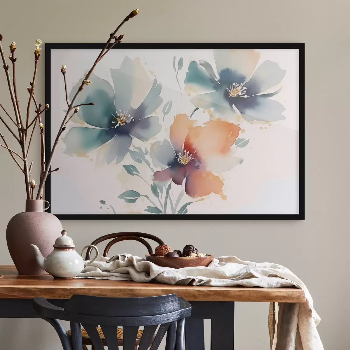 Poster Fiori ad imitazione dell'acquerello f44424