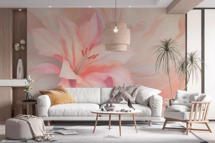 Carta da parati Floreale Giglio fiore astrazione fluida, floreale, disegno colorato n. w04006