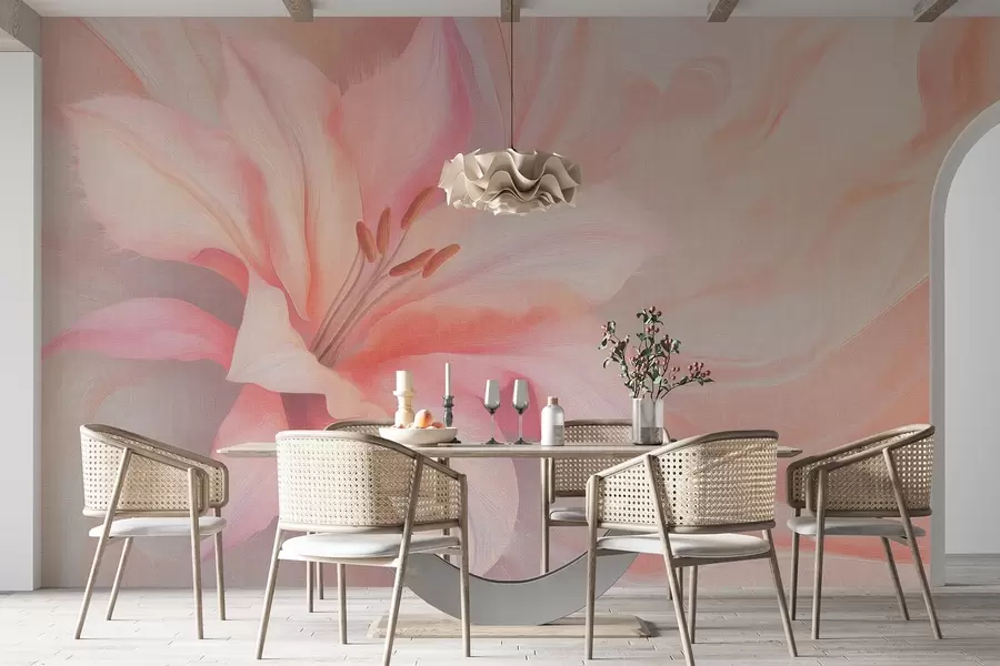 Carta da parati Floreale Giglio fiore astrazione fluida, floreale, disegno colorato n. w04006