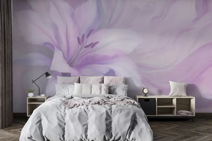 Carta da parati Floreale Giglio fiore fluido astrazione, floreale, colori viola n. w04006v1