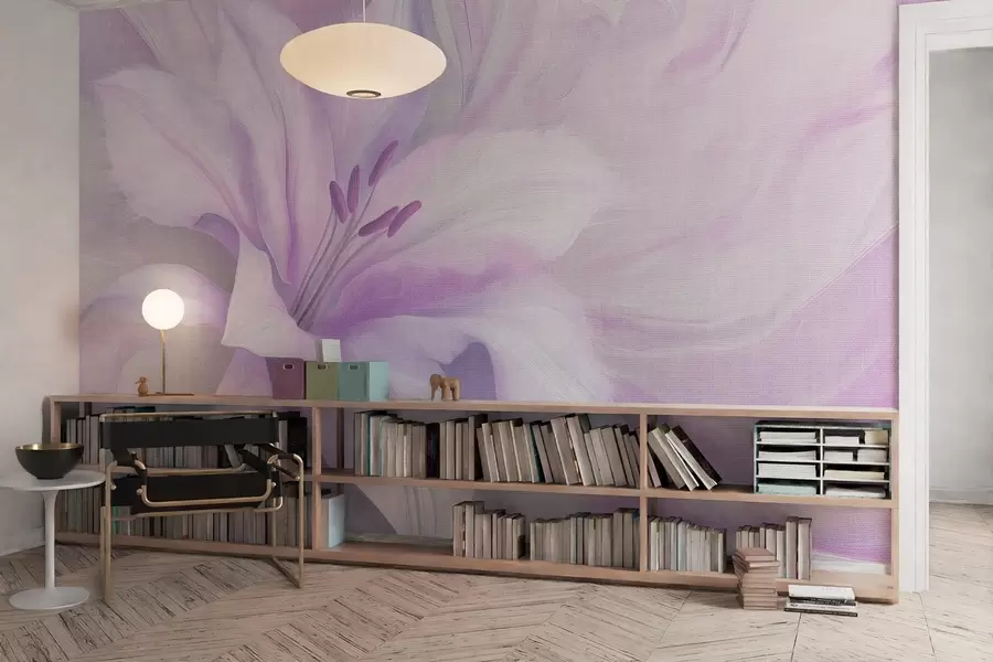 Carta da parati Floreale Giglio fiore fluido astrazione, floreale, colori viola n. w04006v1