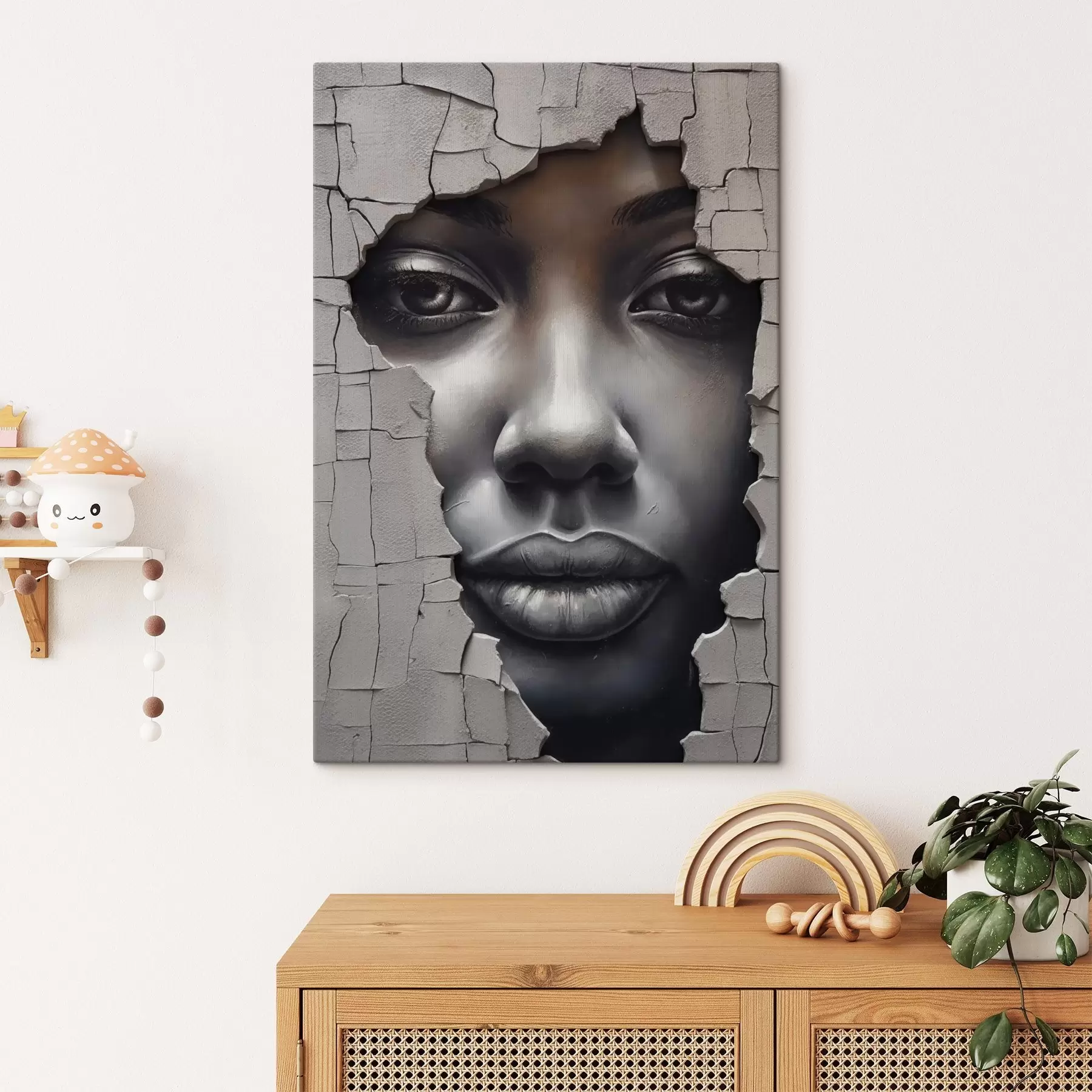 carta da parati Il volto nelle crepe del muro nr. s44495