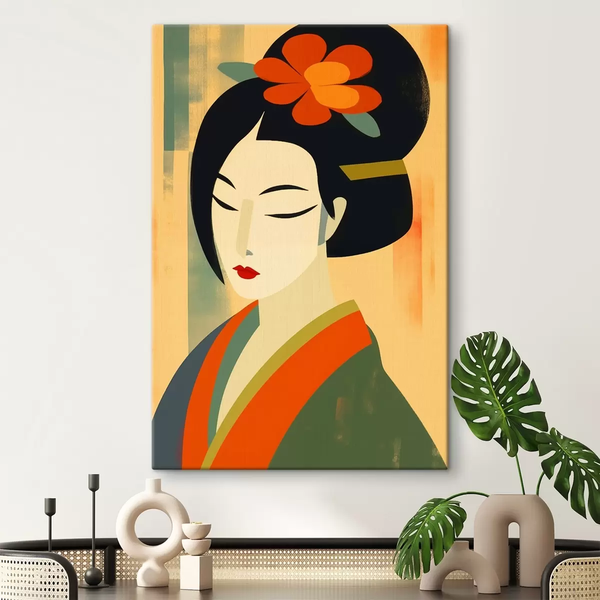 carta da parati Geisha di profilo nr. s44498