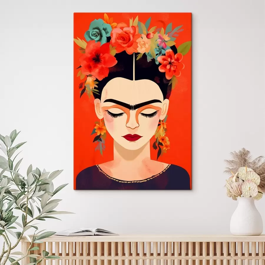 carta da parati Frida con i fiori nr. s44499