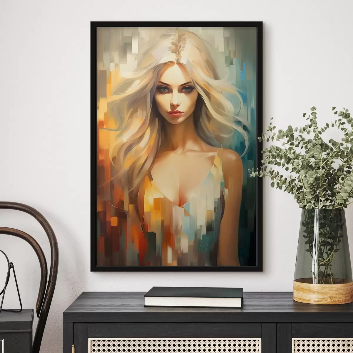 Poster Ragazza su sfondo colorato f44494