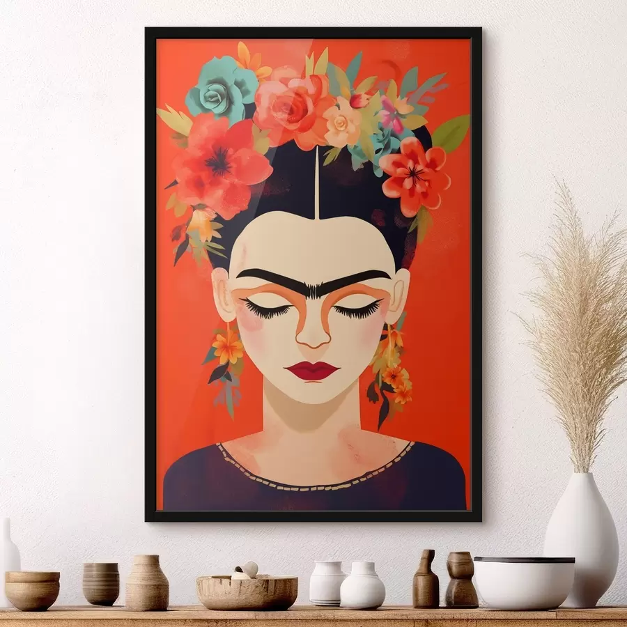 carta da parati Frida con i fiori nr. f44499