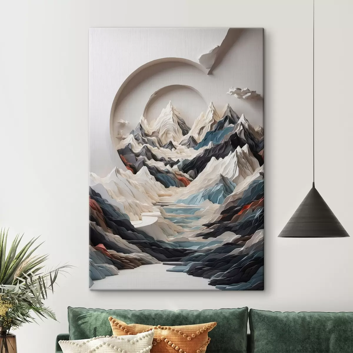 carta da parati Pittura astratta di un'area montuosa nr. s44427