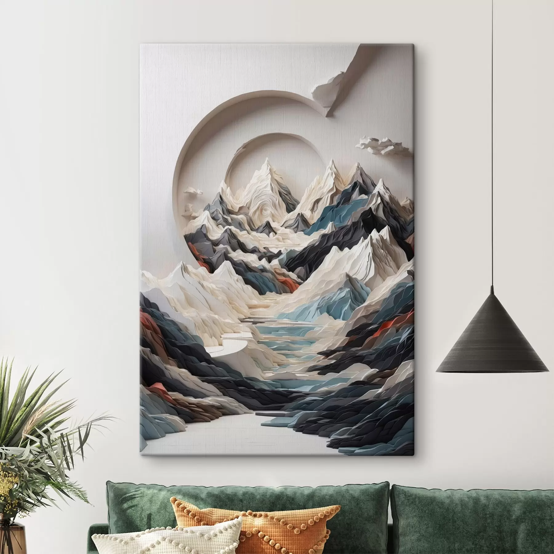 carta da parati Pittura astratta di un'area montuosa nr. s44427