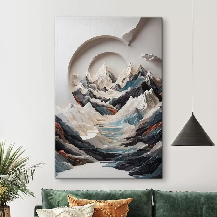 carta da parati Pittura astratta di un'area montuosa nr. s44427