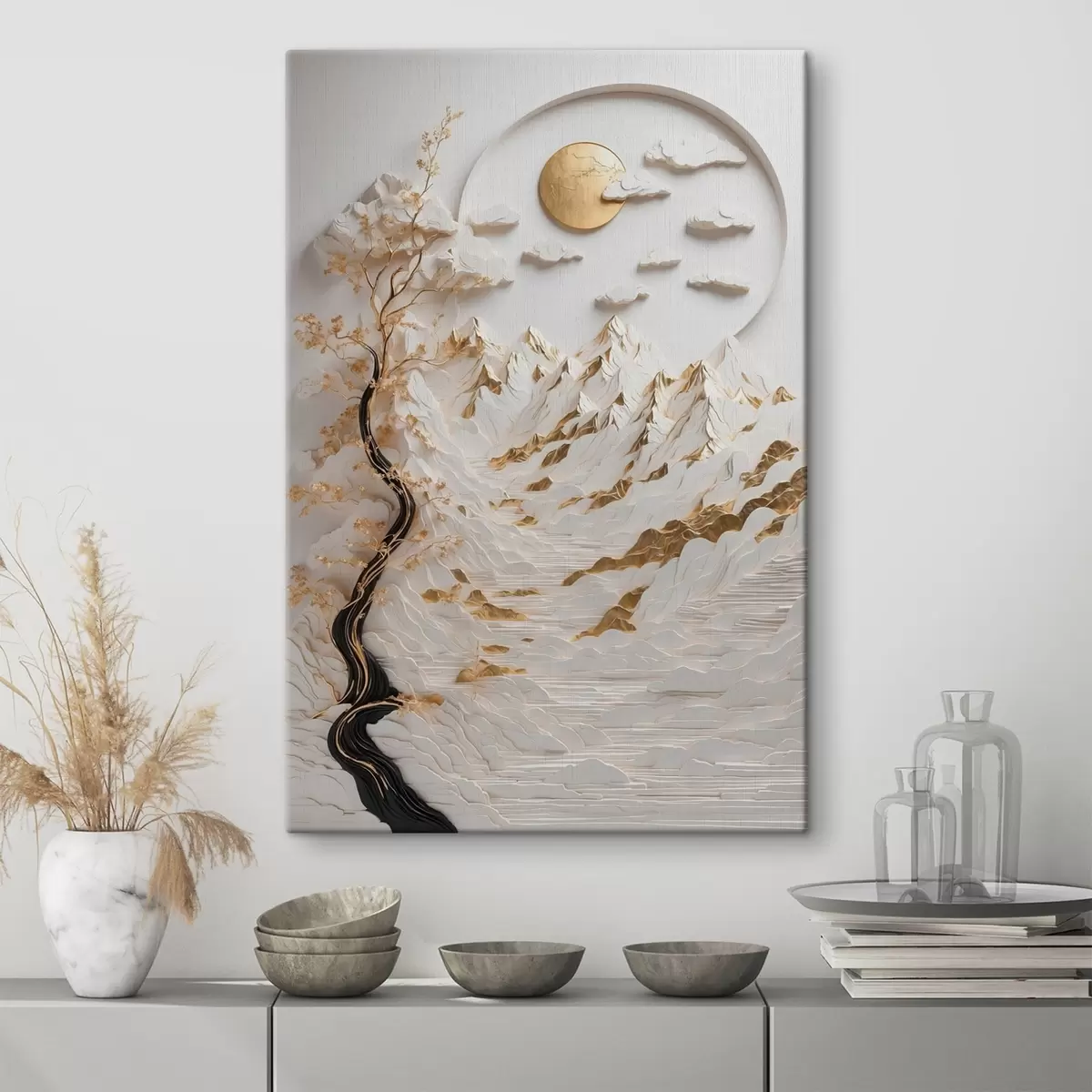 carta da parati Montagne astratte e sole nr. s44428