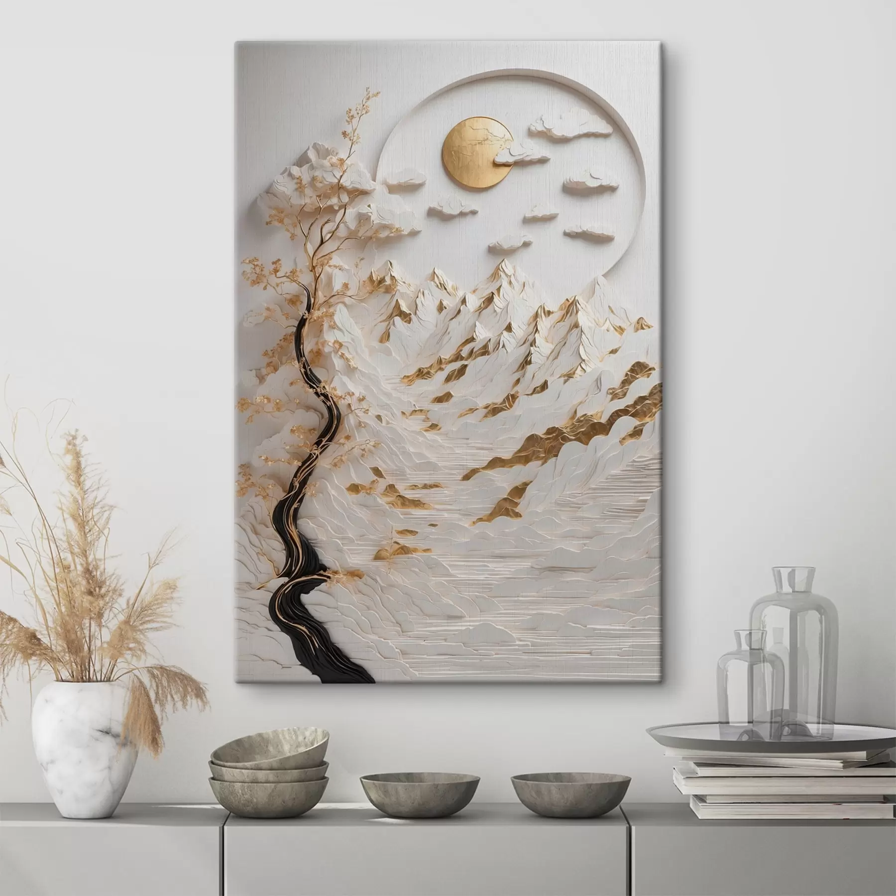 carta da parati Montagne astratte e sole nr. s44428