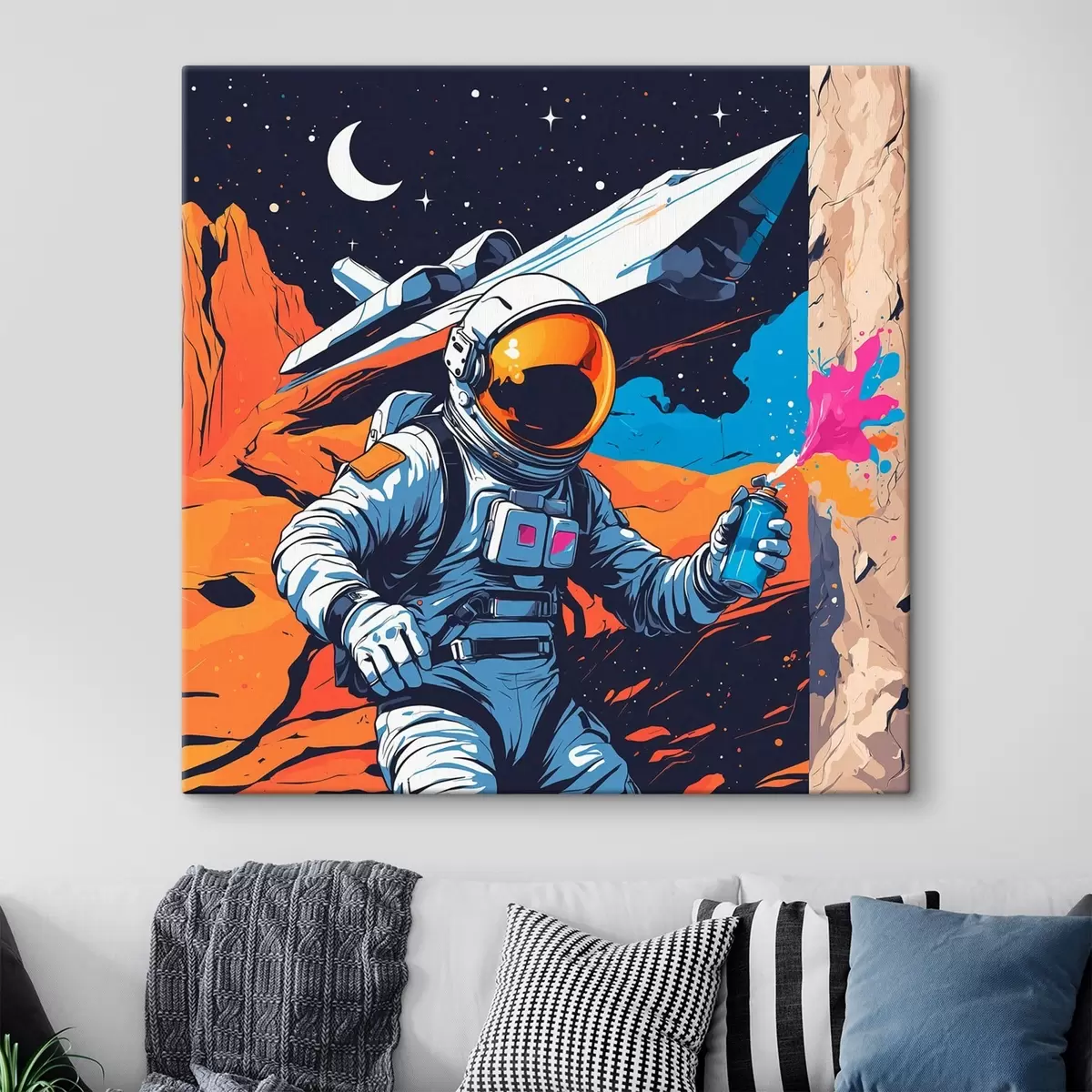 carta da parati Poster con astronauta e astronave nr. s44434