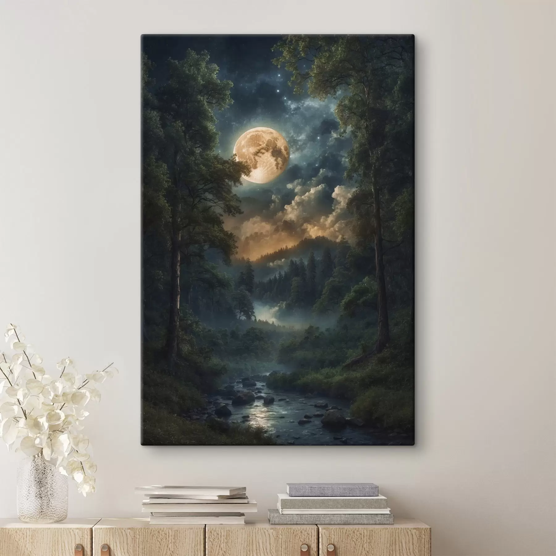 carta da parati Luna piena nella foresta nr. s44454