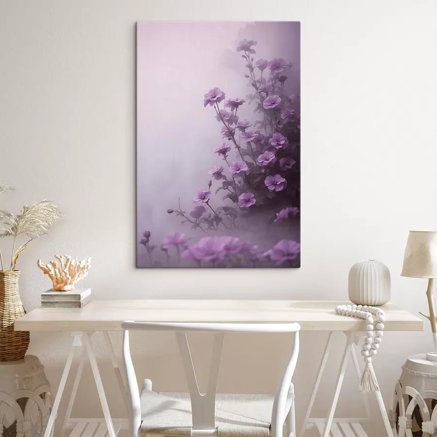 carta da parati Fiori viola nella nebbia nr. s44456