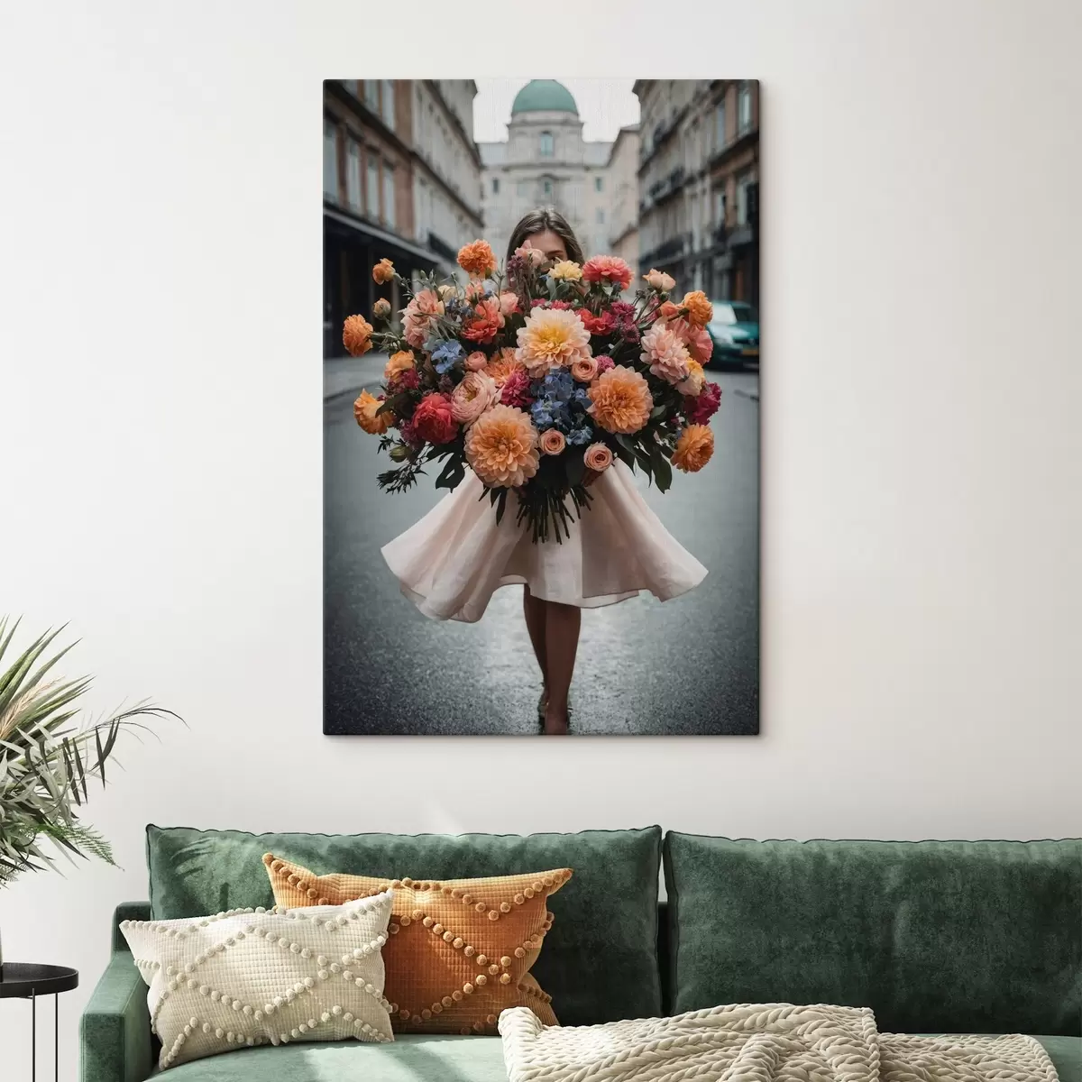 carta da parati Ragazza con fiori nr. s44474