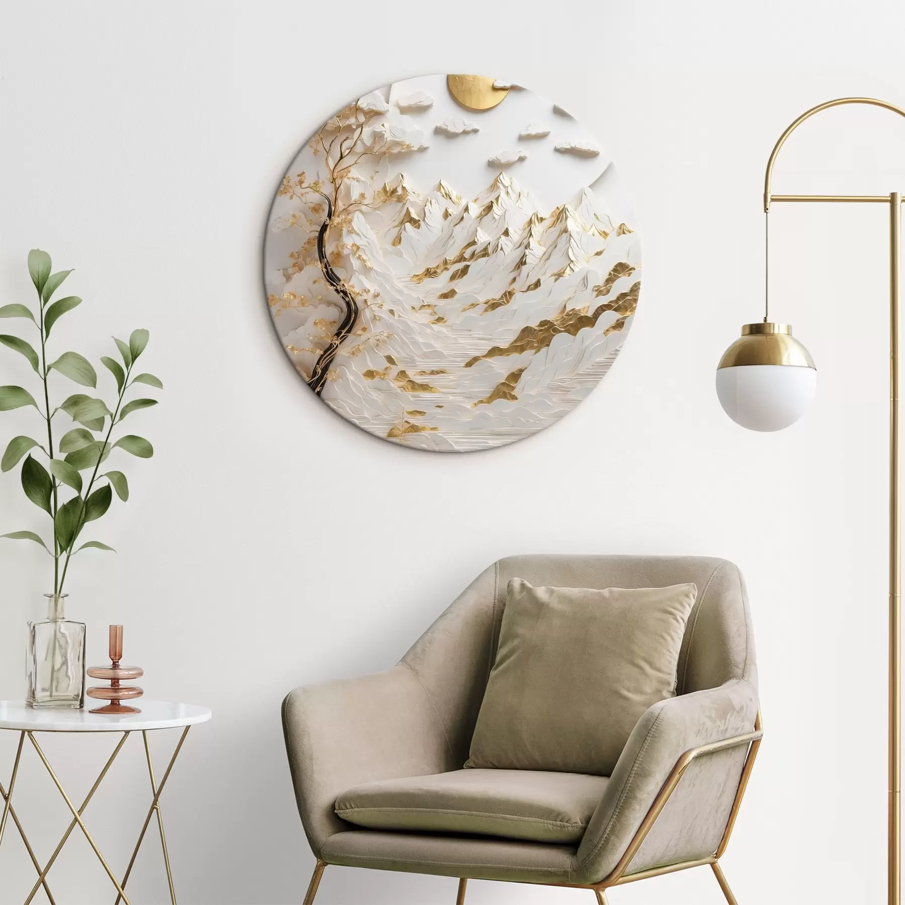 carta da parati Montagne astratte e sole nr. r44428