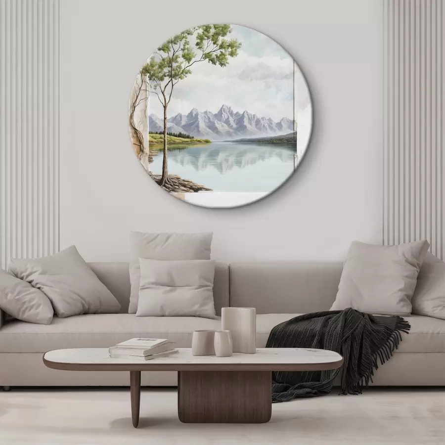 carta da parati Vista sul lago e montagne innevate nell'inquadratura nr. r44458