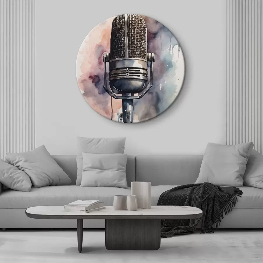 carta da parati Microfono su sfondo acquerellato nr. r44463