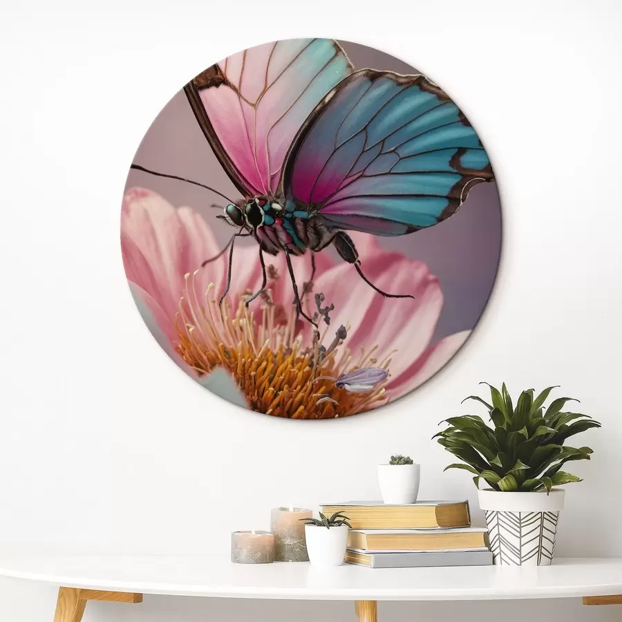 carta da parati Farfalla seduta su un fiore nr. r44470