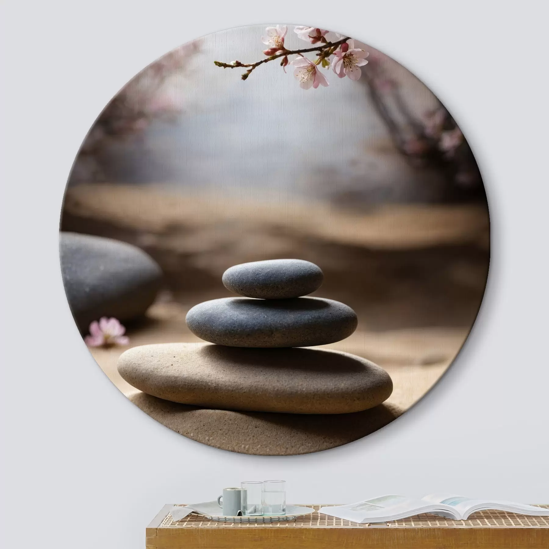 carta da parati Pietre sulla sabbia su sfondo sfocato nr. r44475